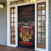 Indian Motorcycle Door Cover Live To Ride Skull Biker Native American - Wonder Print Shop