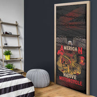 Indian Motorcycle Door Cover Live To Ride Skull Biker Native American - Wonder Print Shop