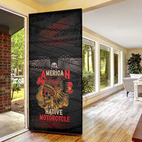 Indian Motorcycle Door Cover Live To Ride Skull Biker Native American - Wonder Print Shop