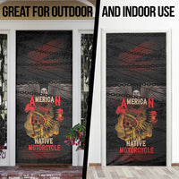 Indian Motorcycle Door Cover Live To Ride Skull Biker Native American - Wonder Print Shop