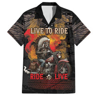 Indian Motorcycle Family Matching Off The Shoulder Long Sleeve Dress and Hawaiian Shirt Live To Ride Skull Biker Native American - Wonder Print Shop