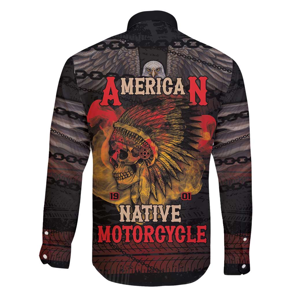 Indian Motorcycle Family Matching Off Shoulder Maxi Dress and Hawaiian Shirt Live To Ride Skull Biker Native American - Wonder Print Shop