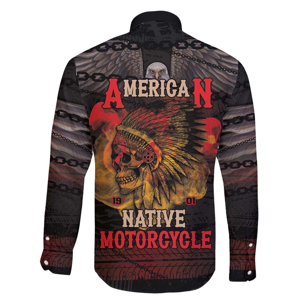 Indian Motorcycle Family Matching Short Sleeve Bodycon Dress and Hawaiian Shirt Live To Ride Skull Biker Native American - Wonder Print Shop