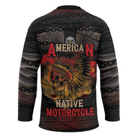 Indian Motorcycle Hockey Jersey Live To Ride Skull Biker Native American - Wonder Print Shop