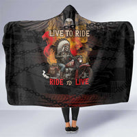 Indian Motorcycle Hooded Blanket Live To Ride Skull Biker Native American - Wonder Print Shop