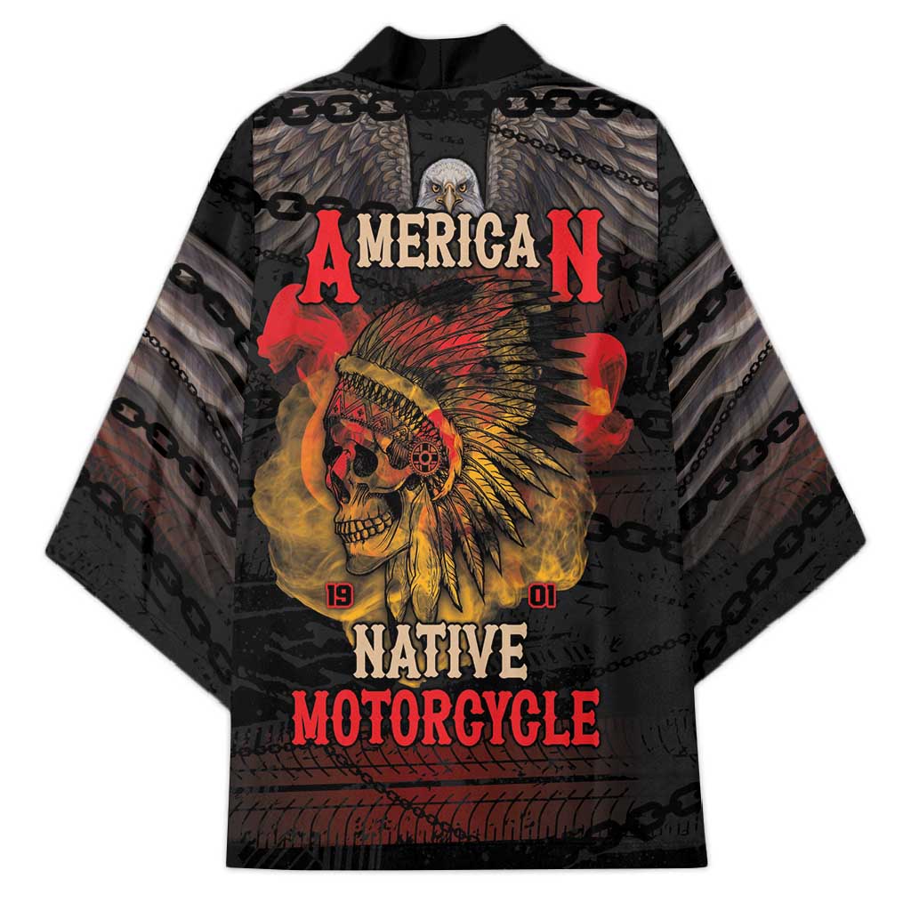 Indian Motorcycle Kimono Live To Ride Skull Biker Native American - Wonder Print Shop