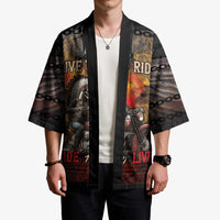 Indian Motorcycle Kimono Live To Ride Skull Biker Native American - Wonder Print Shop