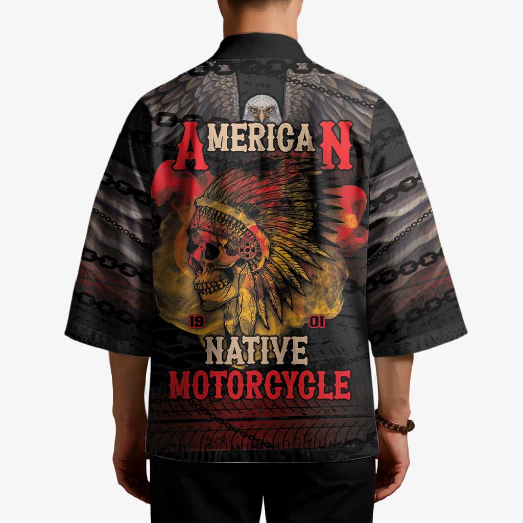Indian Motorcycle Kimono Live To Ride Skull Biker Native American - Wonder Print Shop