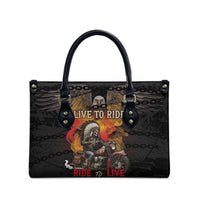 Indian Motorcycle Leather Bag Live To Ride Skull Biker Native American - Wonder Print Shop