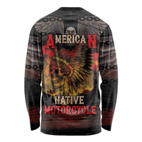 Indian Motorcycle Long Sleeve Shirt Live To Ride Skull Biker Native American - Wonder Print Shop