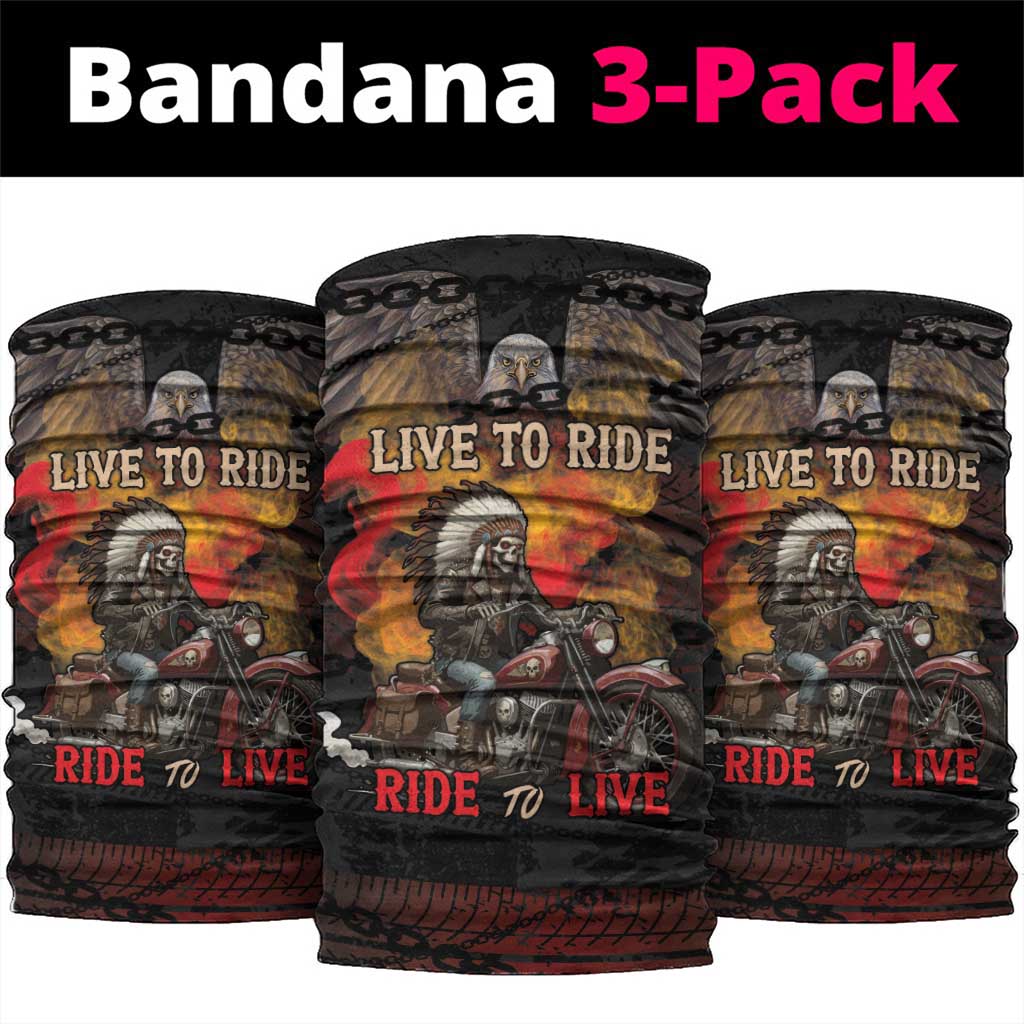 Indian Motorcycle Neck Gaiter Live To Ride Skull Biker Native American - Wonder Print Shop