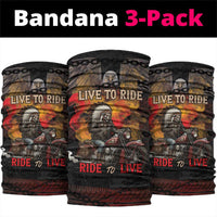 Indian Motorcycle Neck Gaiter Live To Ride Skull Biker Native American - Wonder Print Shop