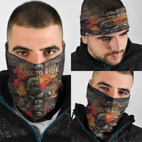 Indian Motorcycle Neck Gaiter Live To Ride Skull Biker Native American - Wonder Print Shop