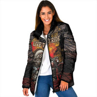 Indian Motorcycle Padded Jacket Live To Ride Skull Biker Native American - Wonder Print Shop