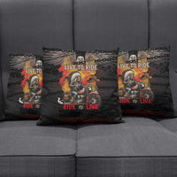 Indian Motorcycle Pillow Cover Live To Ride Skull Biker Native American - Wonder Print Shop