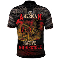 Indian Motorcycle Polo Shirt Live To Ride Skull Biker Native American - Wonder Print Shop