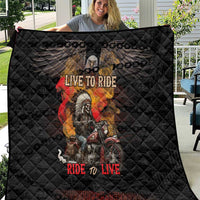 Indian Motorcycle Quilt Live To Ride Skull Biker Native American - Wonder Print Shop