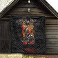 Indian Motorcycle Quilt Live To Ride Skull Biker Native American - Wonder Print Shop