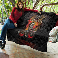 Indian Motorcycle Quilt Live To Ride Skull Biker Native American - Wonder Print Shop