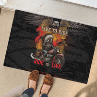 Indian Motorcycle Rubber Doormat Live To Ride Skull Biker Native American - Wonder Print Shop