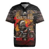 Indian Motorcycle Rugby Jersey Live To Ride Skull Biker Native American - Wonder Print Shop