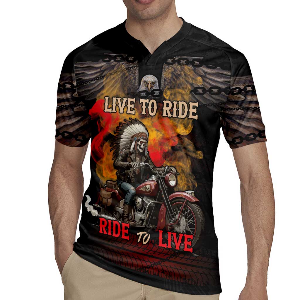 Indian Motorcycle Rugby Jersey Live To Ride Skull Biker Native American - Wonder Print Shop