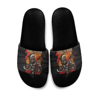 Indian Motorcycle Slide Sandals Live To Ride Skull Biker Native American - Wonder Print Shop