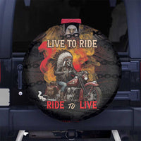 Indian Motorcycle Spare Tire Cover Live To Ride Skull Biker Native American - Wonder Print Shop