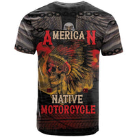 Indian Motorcycle T Shirt Live To Ride Skull Biker Native American - Wonder Print Shop
