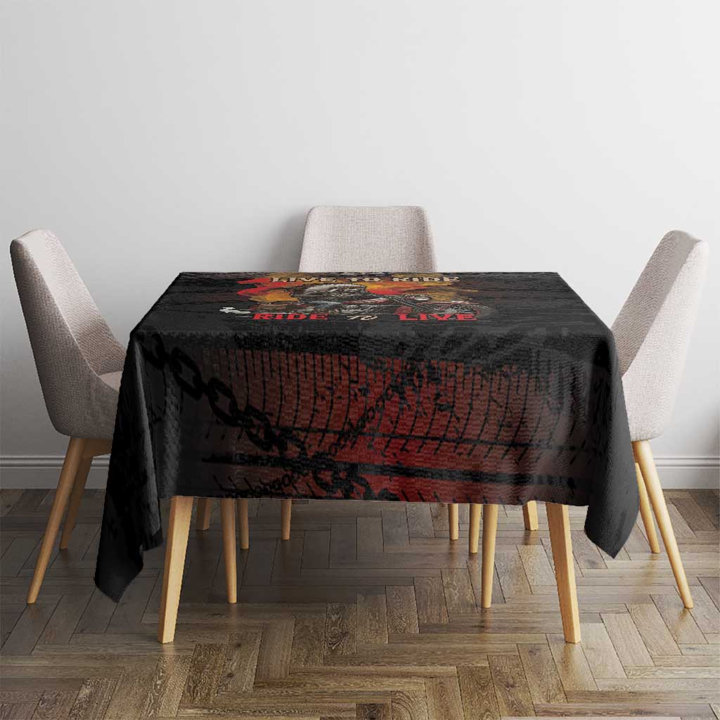 Indian Motorcycle Tablecloth Live To Ride Skull Biker Native American - Wonder Print Shop