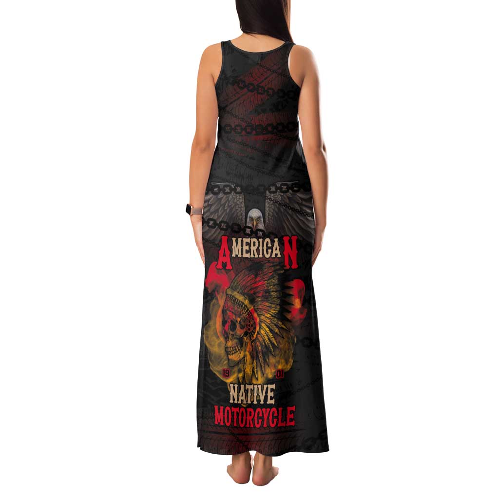 Indian Motorcycle Tank Maxi Dress Live To Ride Skull Biker Native American - Wonder Print Shop