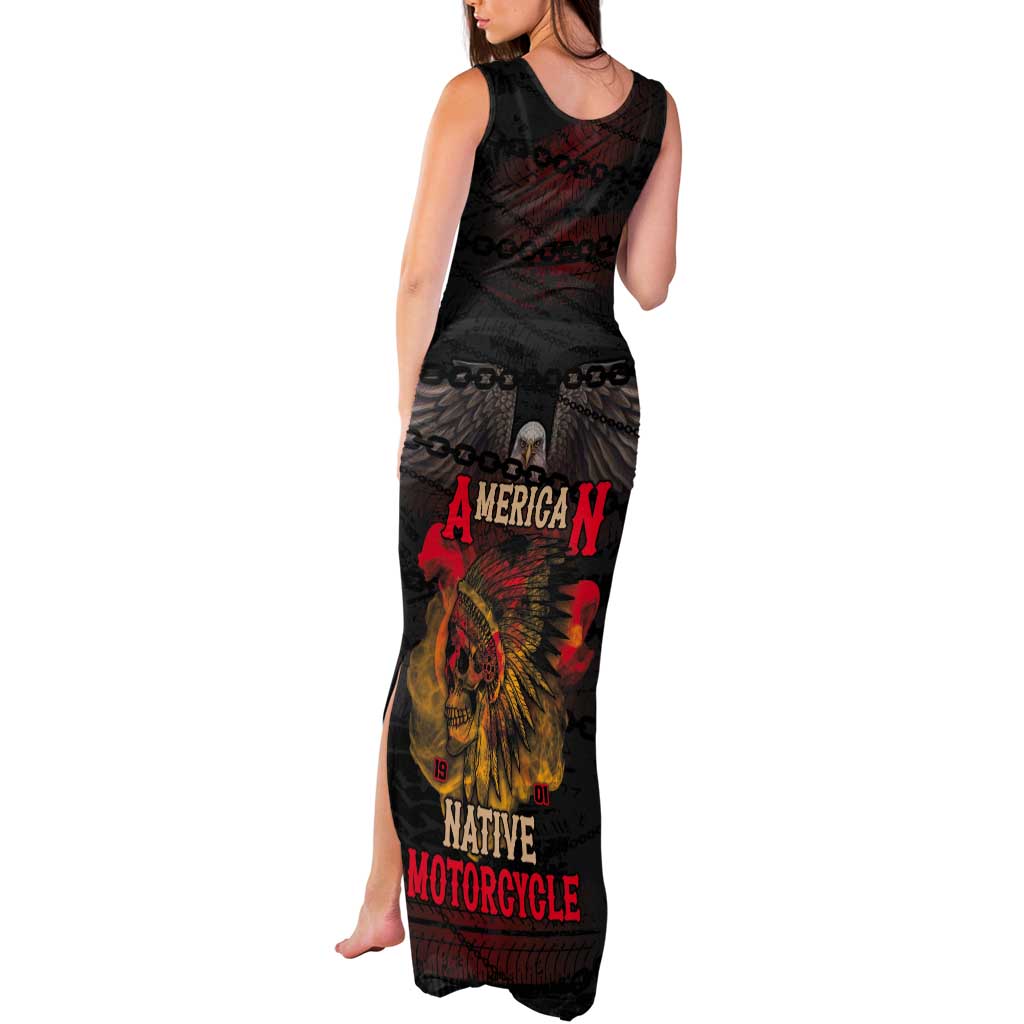 Indian Motorcycle Tank Maxi Dress Live To Ride Skull Biker Native American - Wonder Print Shop