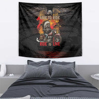 Indian Motorcycle Tapestry Live To Ride Skull Biker Native American - Wonder Print Shop