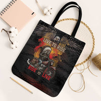 Indian Motorcycle Tote Bag Live To Ride Skull Biker Native American - Wonder Print Shop