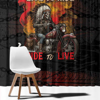 Indian Motorcycle Window Curtain Live To Ride Skull Biker Native American - Wonder Print Shop
