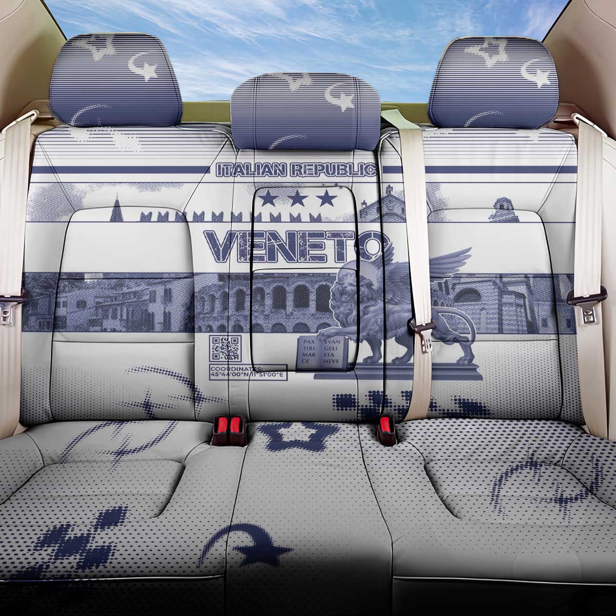 Italy Veneto Back Car Seat Cover Lion Saint Mark Of Venetian Republic - Wonder Print Shop