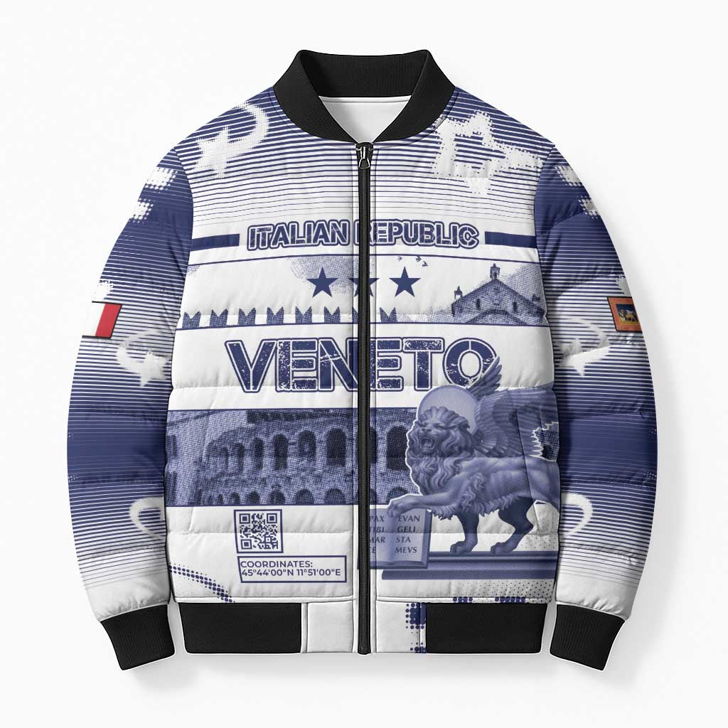 Personalized Italy Veneto Bomber Puffer Jacket Lion Saint Mark Of Venetian Republic - Wonder Print Shop