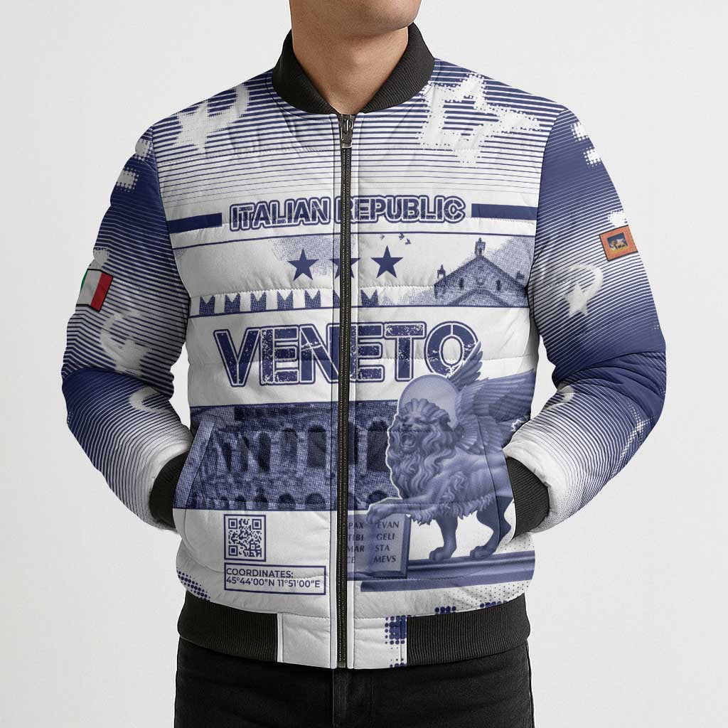 Personalized Italy Veneto Bomber Puffer Jacket Lion Saint Mark Of Venetian Republic - Wonder Print Shop