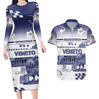 Personalized Italy Veneto Couples Matching Long Sleeve Bodycon Dress and Hawaiian Shirt Lion Saint Mark Of Venetian Republic - Wonder Print Shop