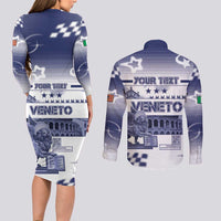 Personalized Italy Veneto Couples Matching Long Sleeve Bodycon Dress and Long Sleeve Button Shirt Lion Saint Mark Of Venetian Republic - Wonder Print Shop