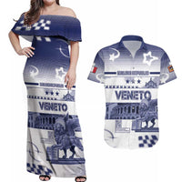 Personalized Italy Veneto Couples Matching Off Shoulder Maxi Dress and Hawaiian Shirt Lion Saint Mark Of Venetian Republic - Wonder Print Shop