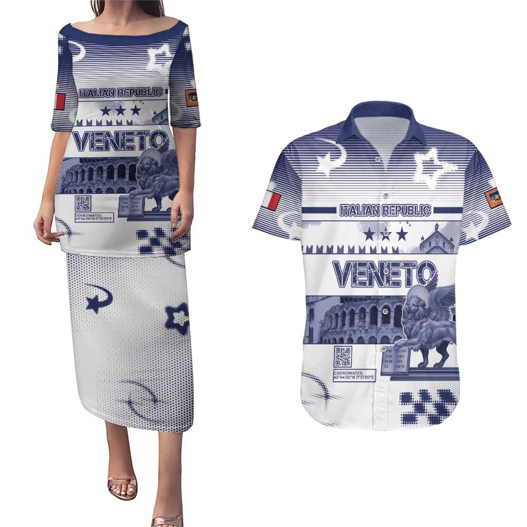 Personalized Italy Veneto Couples Matching Puletasi and Hawaiian Shirt Lion Saint Mark Of Venetian Republic - Wonder Print Shop