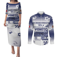 Personalized Italy Veneto Couples Matching Puletasi and Long Sleeve Button Shirt Lion Saint Mark Of Venetian Republic - Wonder Print Shop