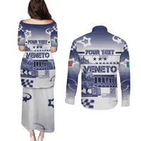 Personalized Italy Veneto Couples Matching Puletasi and Long Sleeve Button Shirt Lion Saint Mark Of Venetian Republic - Wonder Print Shop