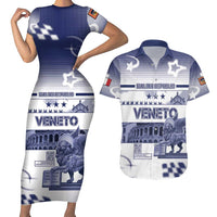 Personalized Italy Veneto Couples Matching Short Sleeve Bodycon Dress and Hawaiian Shirt Lion Saint Mark Of Venetian Republic - Wonder Print Shop
