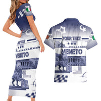 Personalized Italy Veneto Couples Matching Short Sleeve Bodycon Dress and Hawaiian Shirt Lion Saint Mark Of Venetian Republic - Wonder Print Shop