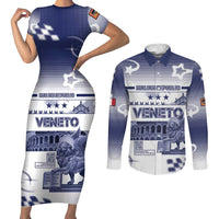 Personalized Italy Veneto Couples Matching Short Sleeve Bodycon Dress and Long Sleeve Button Shirt Lion Saint Mark Of Venetian Republic - Wonder Print Shop