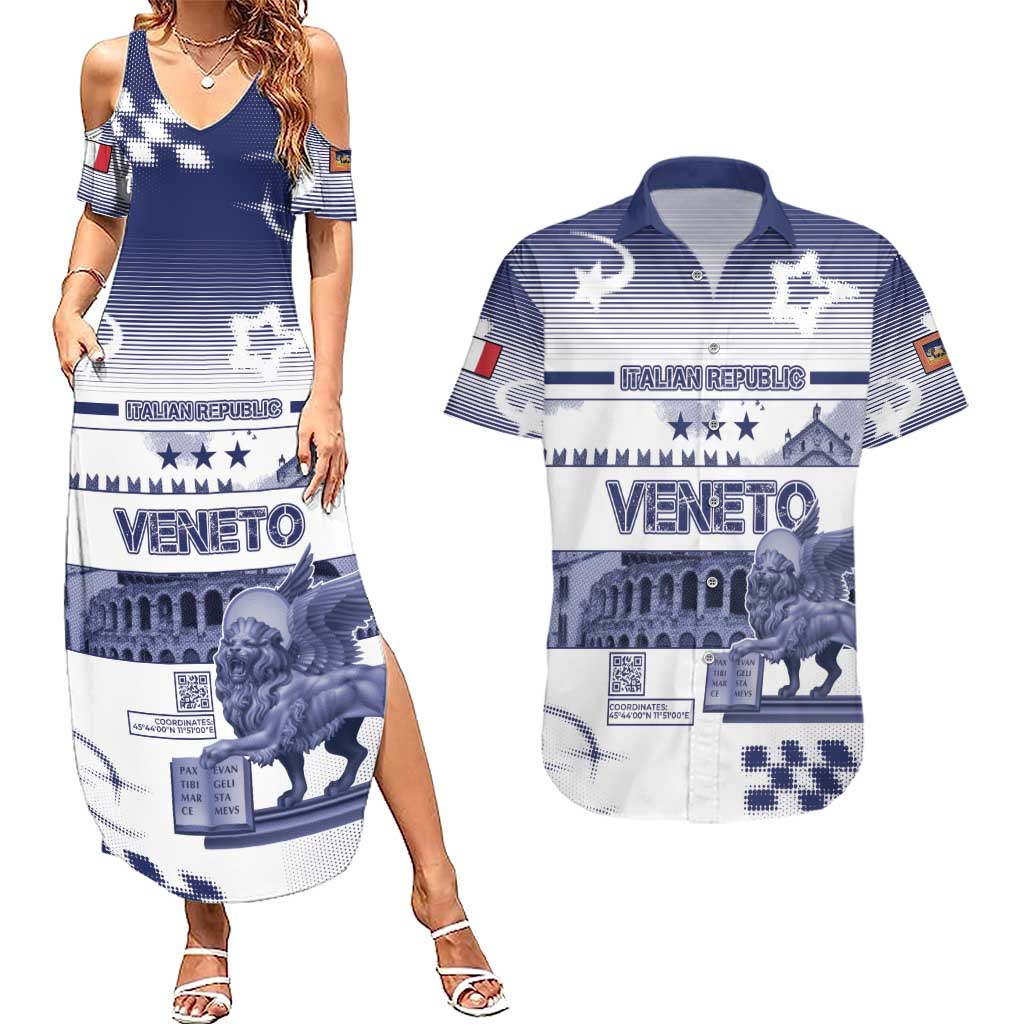 Personalized Italy Veneto Couples Matching Summer Maxi Dress and Hawaiian Shirt Lion Saint Mark Of Venetian Republic - Wonder Print Shop