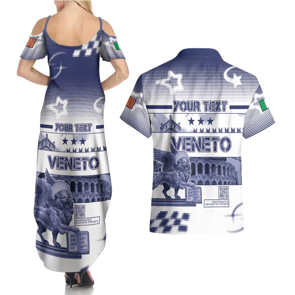 Personalized Italy Veneto Couples Matching Summer Maxi Dress and Hawaiian Shirt Lion Saint Mark Of Venetian Republic - Wonder Print Shop
