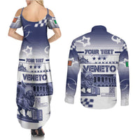 Personalized Italy Veneto Couples Matching Summer Maxi Dress and Long Sleeve Button Shirt Lion Saint Mark Of Venetian Republic - Wonder Print Shop